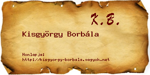 Kisgyörgy Borbála névjegykártya