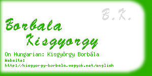 borbala kisgyorgy business card